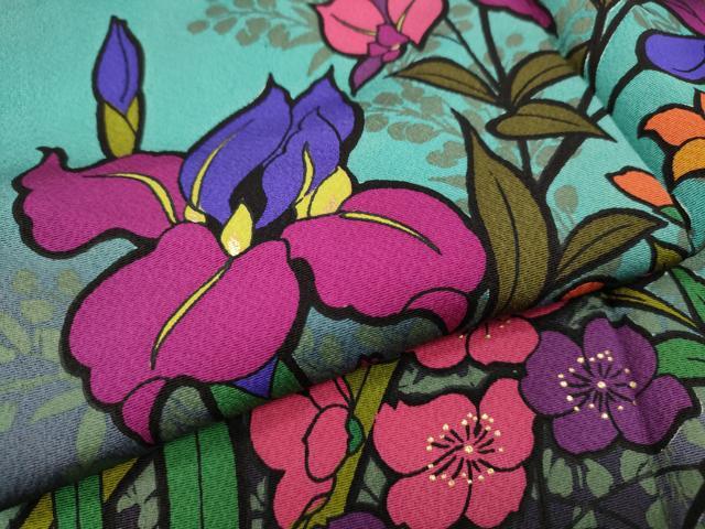 平和屋着物●豪華振袖　草花文　暈し染め　正絹　逸品　CABG5247ut