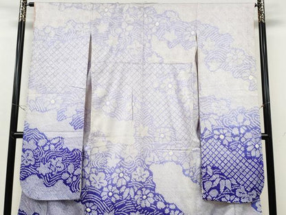 平和屋着物●豪華振袖　総絞り　草花文　暈し染め　正絹　逸品　CABG5248ut