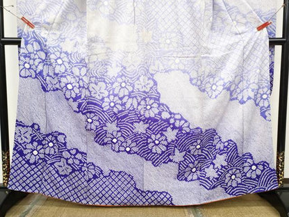平和屋着物●豪華振袖　総絞り　草花文　暈し染め　正絹　逸品　CABG5248ut