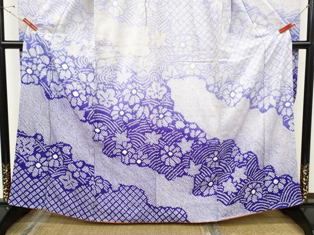 平和屋着物●豪華振袖　総絞り　草花文　暈し染め　正絹　逸品　CABG5248ut