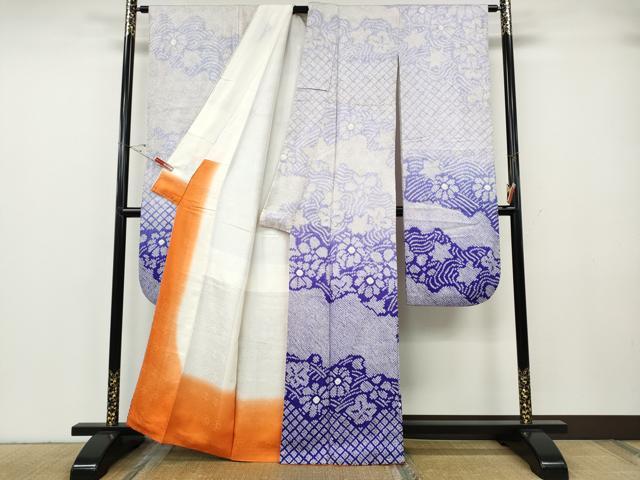 平和屋着物●豪華振袖　総絞り　草花文　暈し染め　正絹　逸品　CABG5248ut