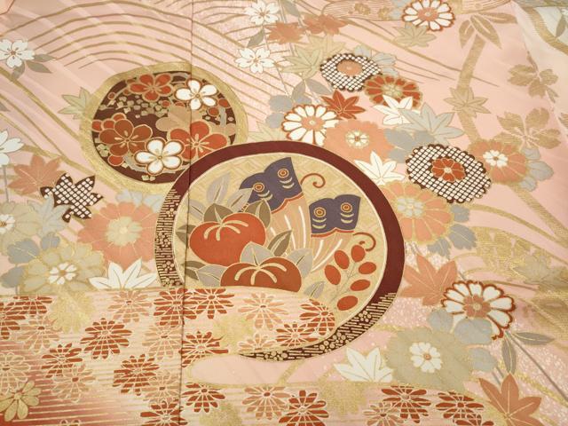 平和屋着物●豪華振袖　エ霞花蝶丸文　暈し染め　金彩　三越扱い　正絹　逸品　CABG5252ut