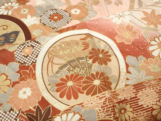 平和屋着物●豪華振袖　エ霞花蝶丸文　暈し染め　金彩　三越扱い　正絹　逸品　CABG5252ut
