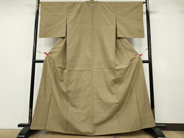 平和屋着物●本場結城紬　重要無形文化財　結城紬　榛色　正絹　逸品　CABG5259ut