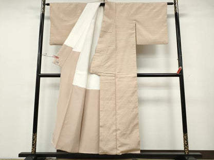 平和屋着物●上質な紬　色無地　洗柿色　高島屋扱い　正絹　逸品　CABG5261ut