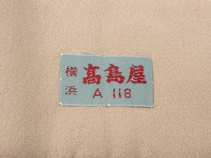 平和屋着物●上質な紬　色無地　洗柿色　高島屋扱い　正絹　逸品　CABG5261ut