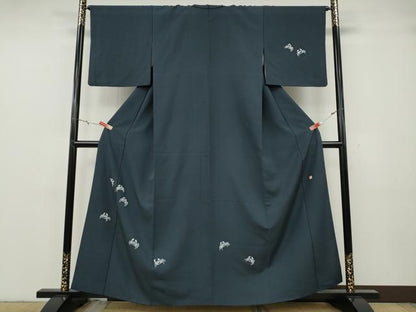 平和屋着物●本加賀友禅作家　鶴見保次　訪問着　蟹　カニ　さが美扱い　正絹　逸品　CABG5263ut