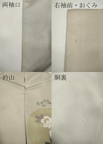 平和屋着物●訪問着　本場染大島紬　手描き　花丸文　正絹　逸品　CABG5264ut