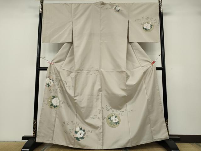 平和屋着物●訪問着　本場染大島紬　手描き　花丸文　正絹　逸品　CABG5264ut