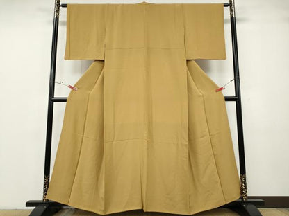 平和屋着物●上質な色無地　飴色　正絹　逸品　CABG5266ut