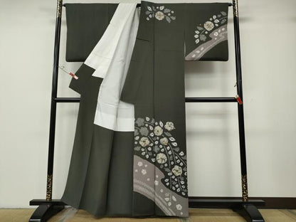 平和屋着物●訪問着　辻が花　絞り　刺繍　金糸　正絹　逸品　CABG5269ut