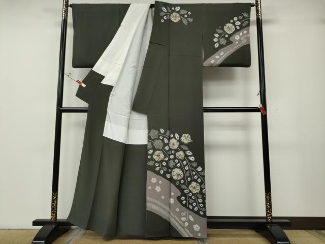 平和屋着物●訪問着　辻が花　絞り　刺繍　金糸　正絹　逸品　CABG5269ut