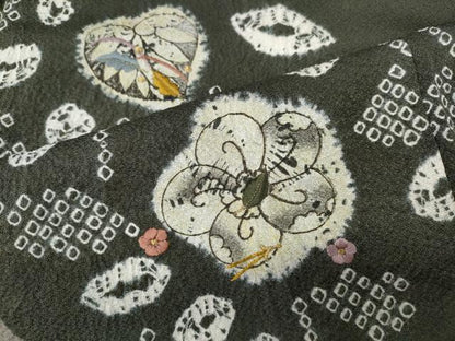 平和屋着物●訪問着　辻が花　絞り　刺繍　金糸　正絹　逸品　CABG5269ut