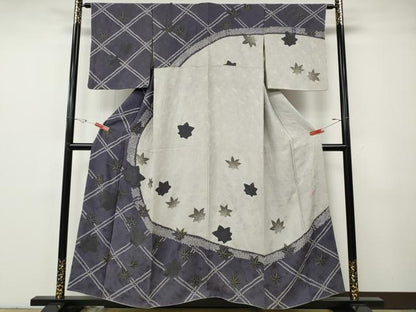 平和屋着物●児島廣和　アトリエ 聖jin苑　訪問着　絞り　舞葉文　正絹　逸品　CABG5273ut