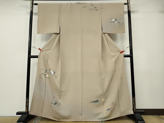 平和屋着物●十日町友禅作家　一梗　訪問着　枝花文　暈し染め　正絹　逸品　CABG5277ut