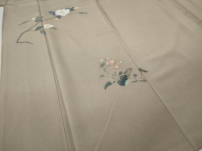 平和屋着物●十日町友禅作家　一梗　訪問着　枝花文　暈し染め　正絹　逸品　CABG5277ut