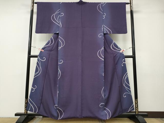 平和屋着物●上質な小紋　唐草文　暈し染め　正絹　逸品　CABG5279ut