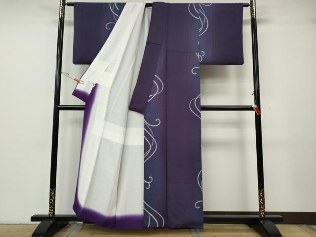 平和屋着物●上質な小紋　唐草文　暈し染め　正絹　逸品　CABG5279ut