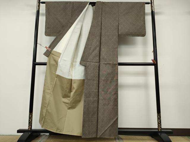 平和屋着物●本場大島紬　9マルキ　菱繋ぎ　正絹　逸品　CABG5282ut