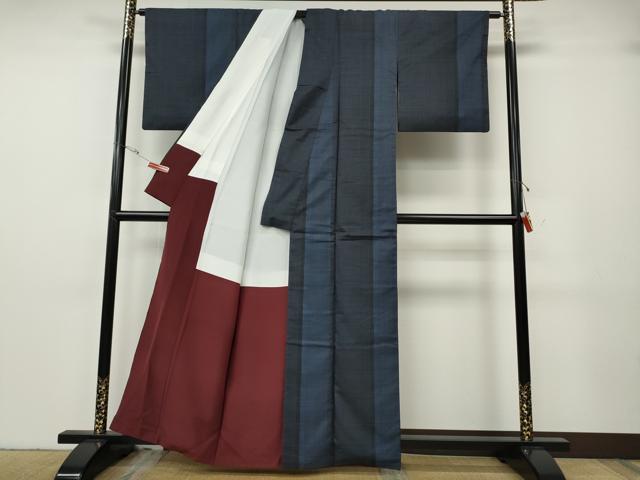 平和屋着物●本場大島紬　7マルキ　縞　正絹　逸品　CABG5284ut
