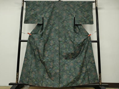 平和屋着物●本場大島紬　7マルキ　更紗花文　正絹　逸品　CABG5285ut