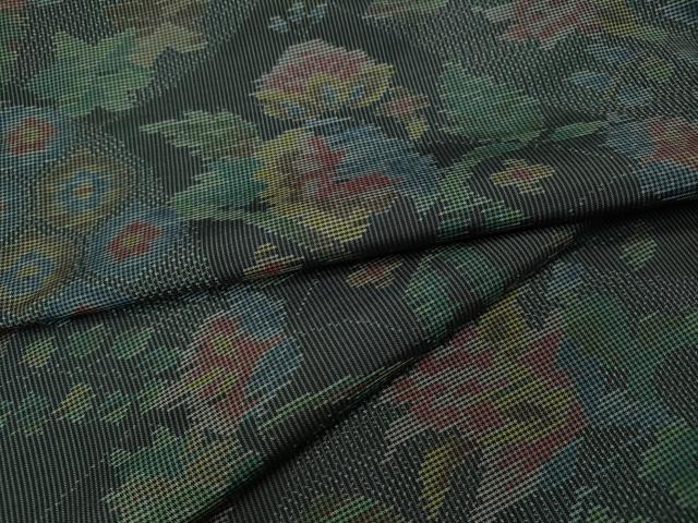 平和屋着物●本場大島紬　7マルキ　更紗花文　正絹　逸品　CABG5285ut