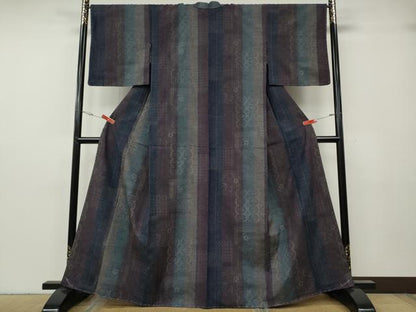 平和屋着物●上質な紬　吉祥文　正絹　逸品　未使用　CABG5295ut