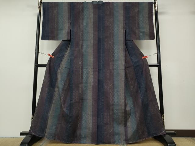 平和屋着物●上質な紬　吉祥文　正絹　逸品　未使用　CABG5295ut