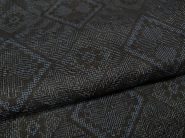平和屋着物●本場大島紬　龍郷絣　菱花文　正絹　逸品　CABG5310ut