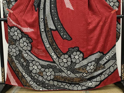 平和屋着物●豪華振袖　絞り　熨斗花文　金彩　正絹　逸品　CABG5311ut