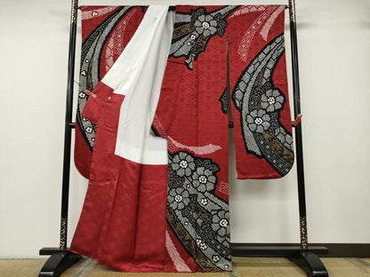 平和屋着物●豪華振袖　絞り　熨斗花文　金彩　正絹　逸品　CABG5311ut