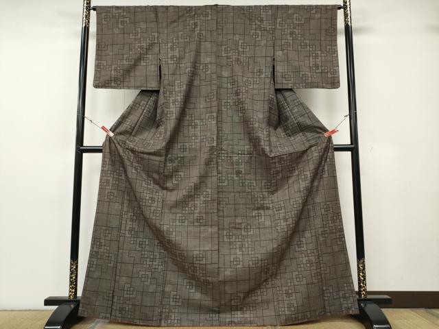 平和屋着物●本場大島紬　7マルキ　色紙重ね吉祥文　正絹　逸品　CABG5315ut