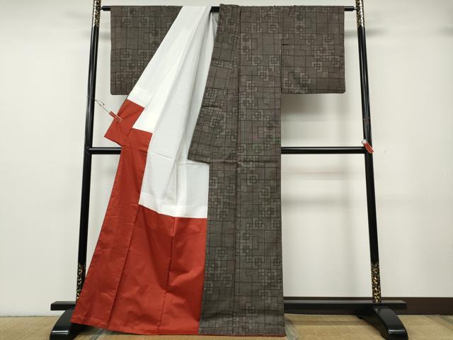 平和屋着物●本場大島紬　7マルキ　色紙重ね吉祥文　正絹　逸品　CABG5315ut