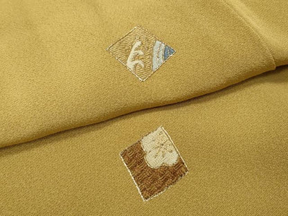 平和屋着物●訪問着　刺繍　色紙立波花文　金彩　正絹　逸品　未使用　CABG5317ut