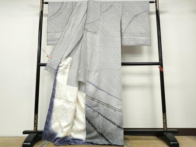 平和屋着物●訪問着　絞り　刺繍　草花文　暈し染め　金彩　仮絵羽　正絹　逸品　未使用　CABG5329ut