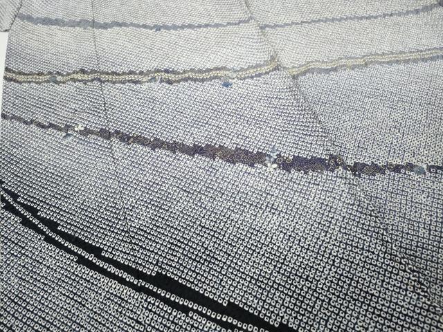 平和屋着物●訪問着　絞り　刺繍　草花文　暈し染め　金彩　仮絵羽　正絹　逸品　未使用　CABG5329ut