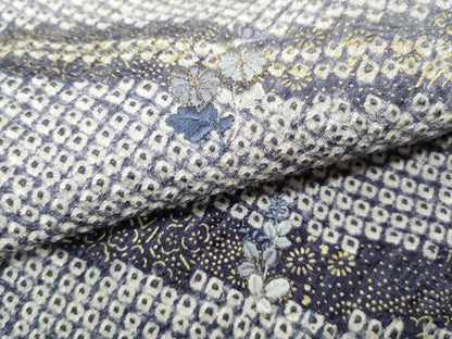 平和屋着物●訪問着　絞り　刺繍　草花文　暈し染め　金彩　仮絵羽　正絹　逸品　未使用　CABG5329ut