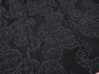 平和屋着物●結城紬　80亀甲　絵皿花文　正絹　逸品　CABG5331ut