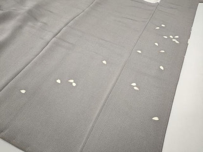 平和屋着物●訪問着　駒刺繍　枝桜文　鬼しぼ縮緬　正絹　逸品　CABG5332ut