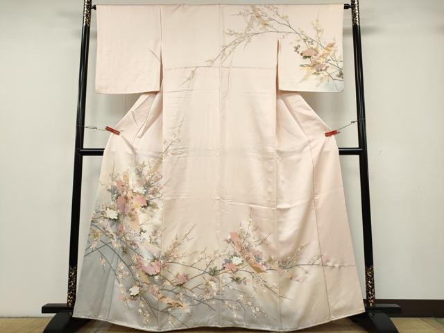 平和屋着物●訪問着　短冊草花文　暈し染め　金彩　正絹　逸品　CABG5335ut