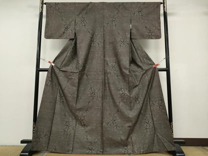 平和屋着物●本場大島紬　9マルキ　枝花文　正絹　逸品　CABG5336ut