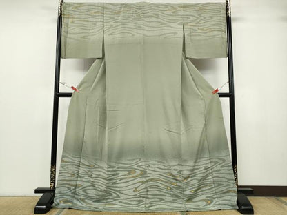 平和屋着物●訪問着　流水文　暈し染め　金彩　ロング丈　正絹　逸品　CABG5338ut