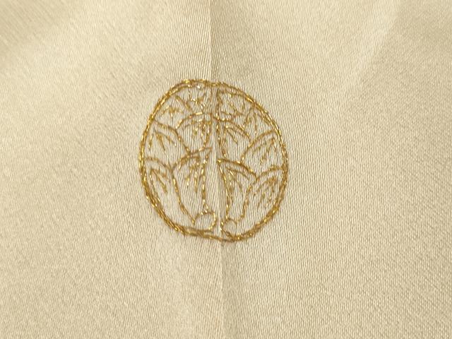 平和屋着物●訪問着　駒刺繍　花唐草文　金彩　ロング丈　正絹　逸品　CABG5339ut