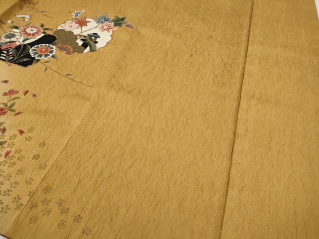 平和屋着物●訪問着　草花文　暈し染め　金彩　正絹　逸品　CABG5341ut