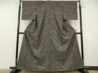 平和屋着物●本場大島紬　7マルキ　花唐草文　正絹　逸品　未使用　CABG5344ut