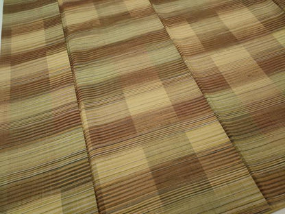 平和屋着物●上質な紬　横段文　正絹　逸品　CABG5345ut