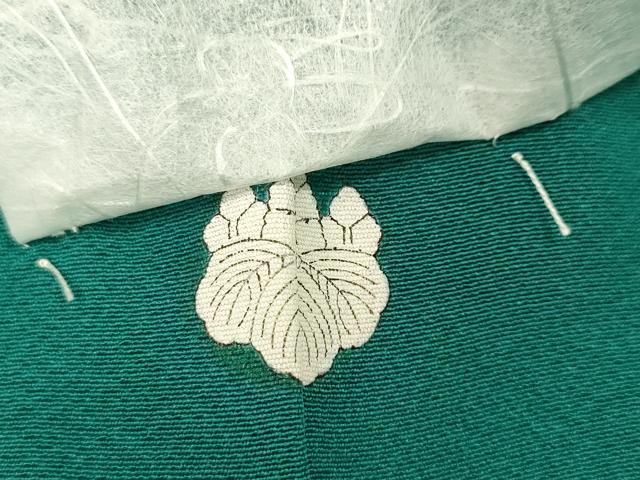 平和屋着物●本草木染作家　瑞寶　色無地　堅牢草木染　青緑色　反端付き　正絹　逸品　未使用　CABG5346ut