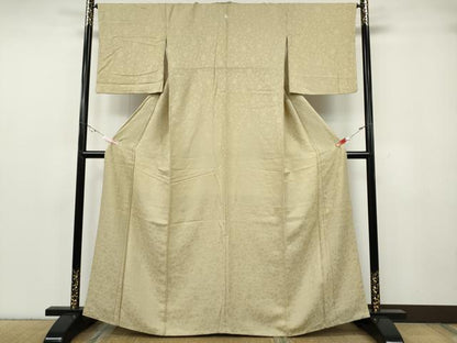 平和屋着物●上質な色無地　花唐草地紋　蒸栗色　正絹　逸品　CABG5347ut
