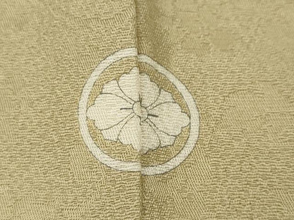 平和屋着物●上質な色無地　花唐草地紋　蒸栗色　正絹　逸品　CABG5347ut