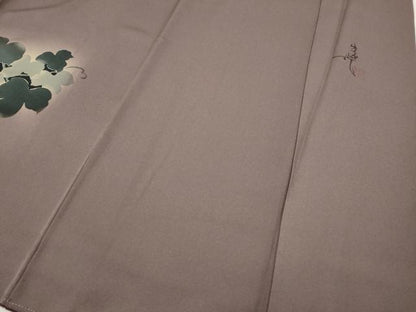 平和屋着物●訪問着　作家物　葡萄蔦の葉文　蛍暈し　金彩　正絹　逸品　CABG5348ut